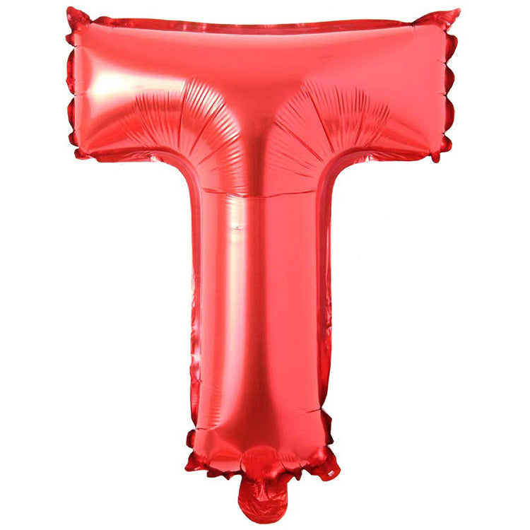 16" Kırmızı Harf Folyo Balon - T