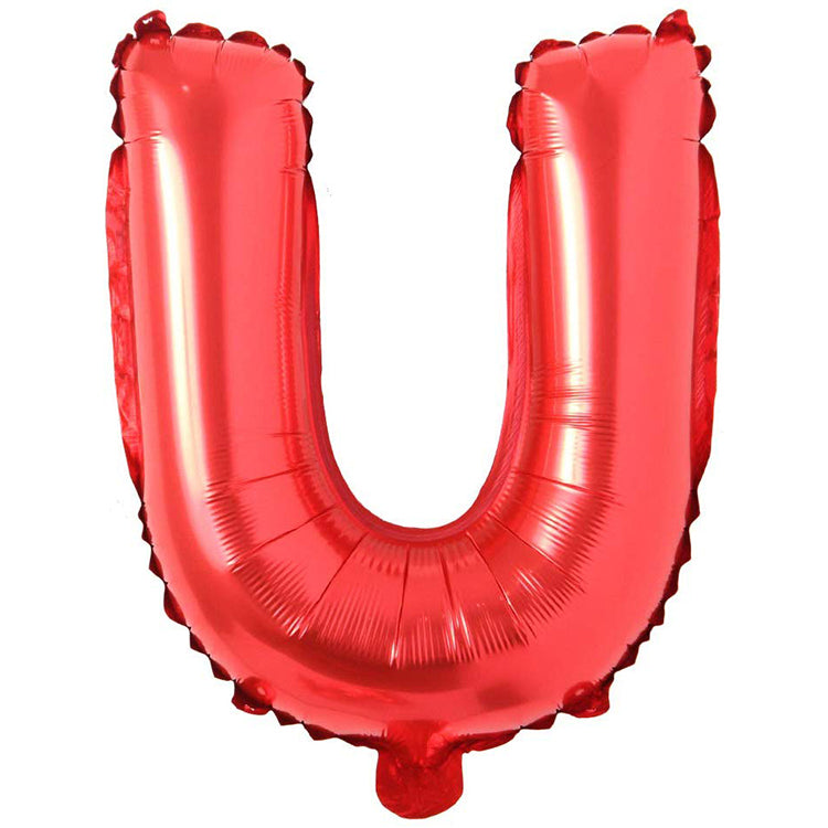 16" Kırmızı Harf Folyo Balon - U