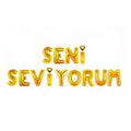 Gold Seni Seviyorum Yazı Folyo Balon