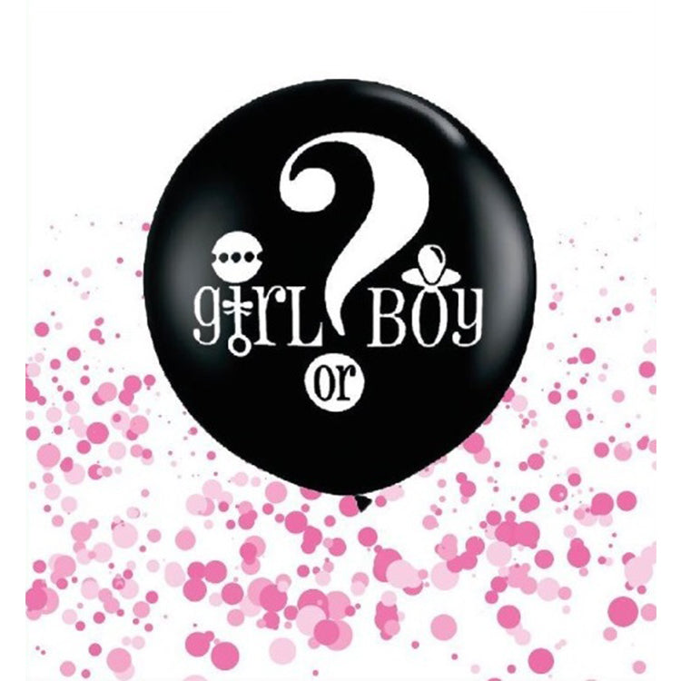 36" Pembe Konfetili Cinsiyet Folyo Balon