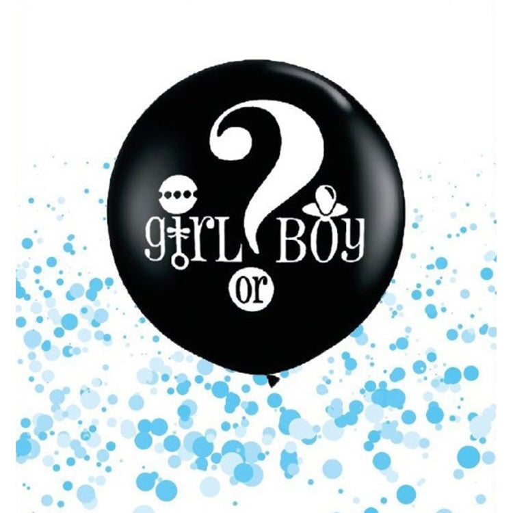 36" Mavi Konfetili Cinsiyet Folyo Balon
