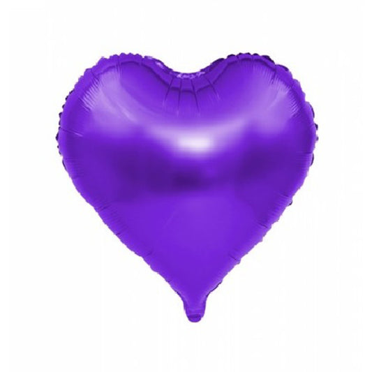 18" Parlak Mor Kalp Folyo Balon