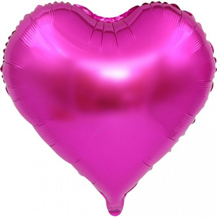 5" Parlak Fuşya Kalp Folyo Balon