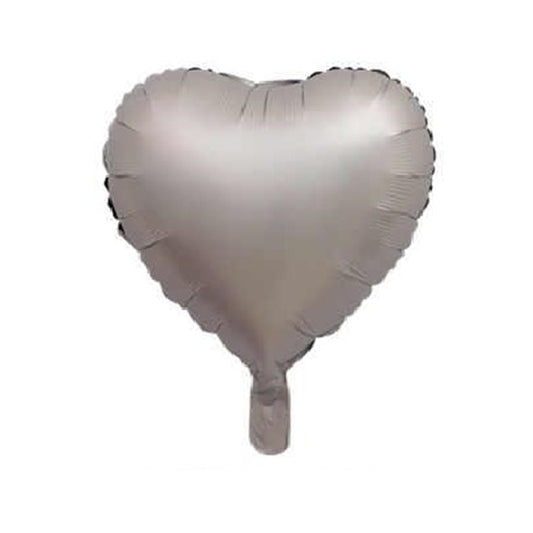 18" Saten Gümüş Kalp Folyo Balon 50'li Paket