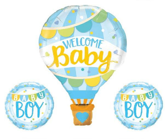 Mavi Welcome Baby 3'lü Folyo Balon Seti
