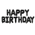 16" Siyah Happy Birthday Yazı Folyo Balon