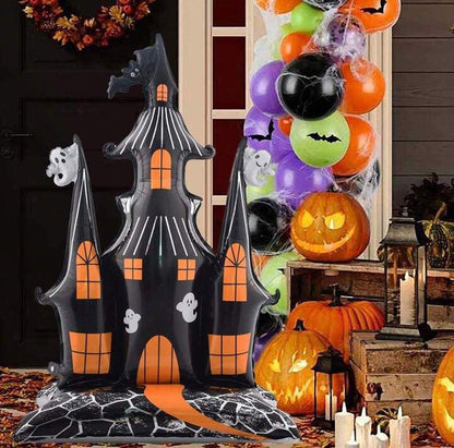 Ayaklı Halloween Şatosu Folyo Balon