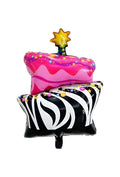 40" Zebra Çizgili Pasta Folyo Balon