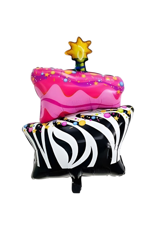 40" Zebra Çizgili Pasta Folyo Balon