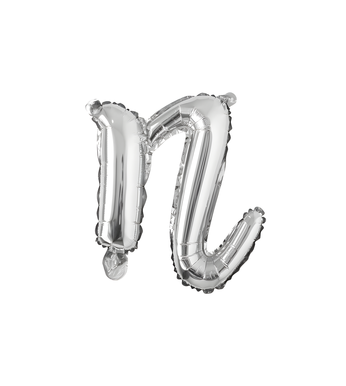 18" El Yazısı Gümüş Harf Folyo Balon - N