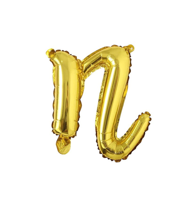 18" El Yazısı Gold Harf Folyo Balon - N