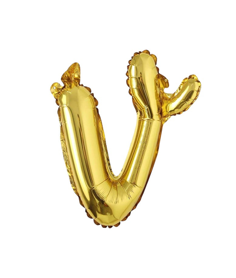 18" El Yazısı Gold Harf Folyo Balon - V