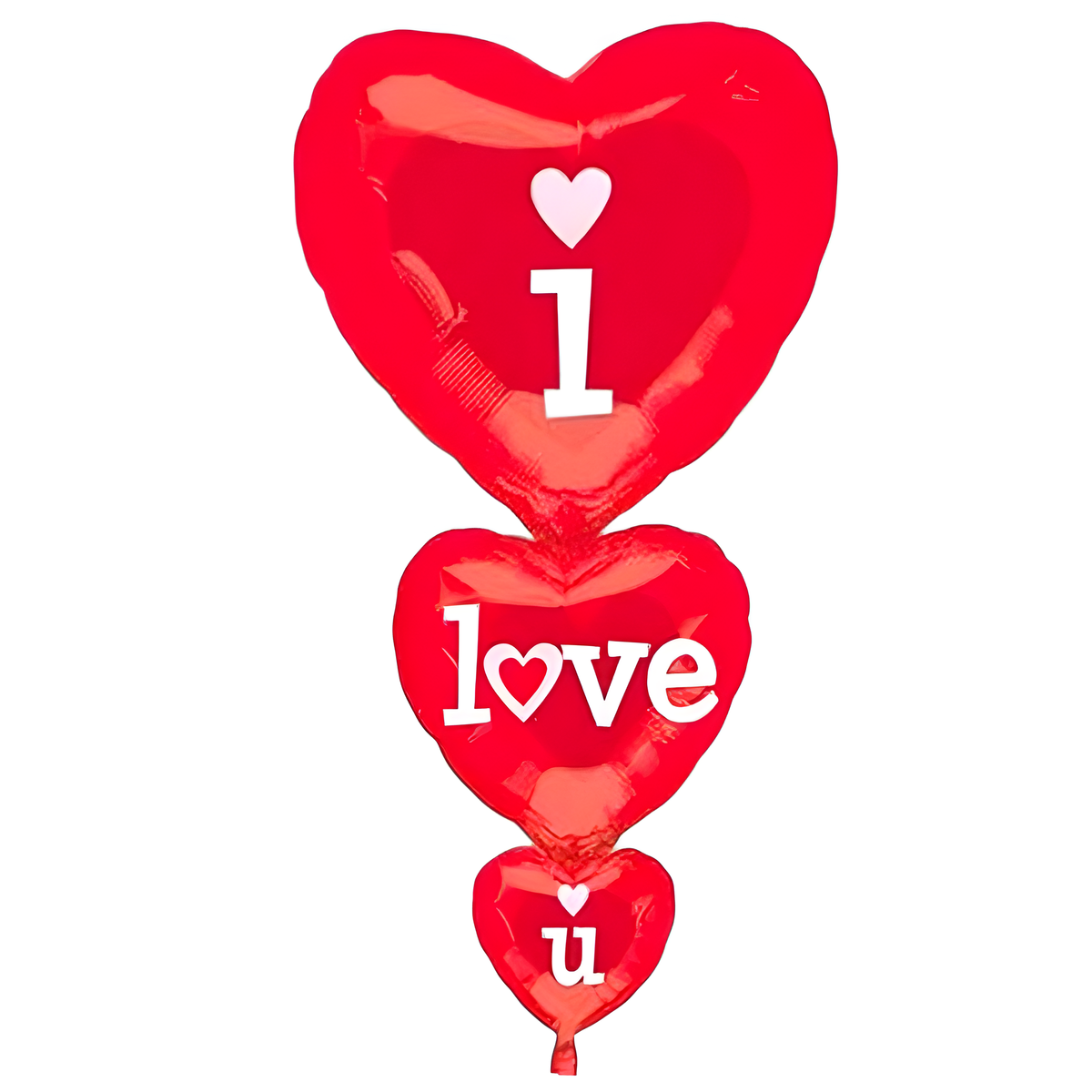 I Love U Dikey Kalp Folyo Balon