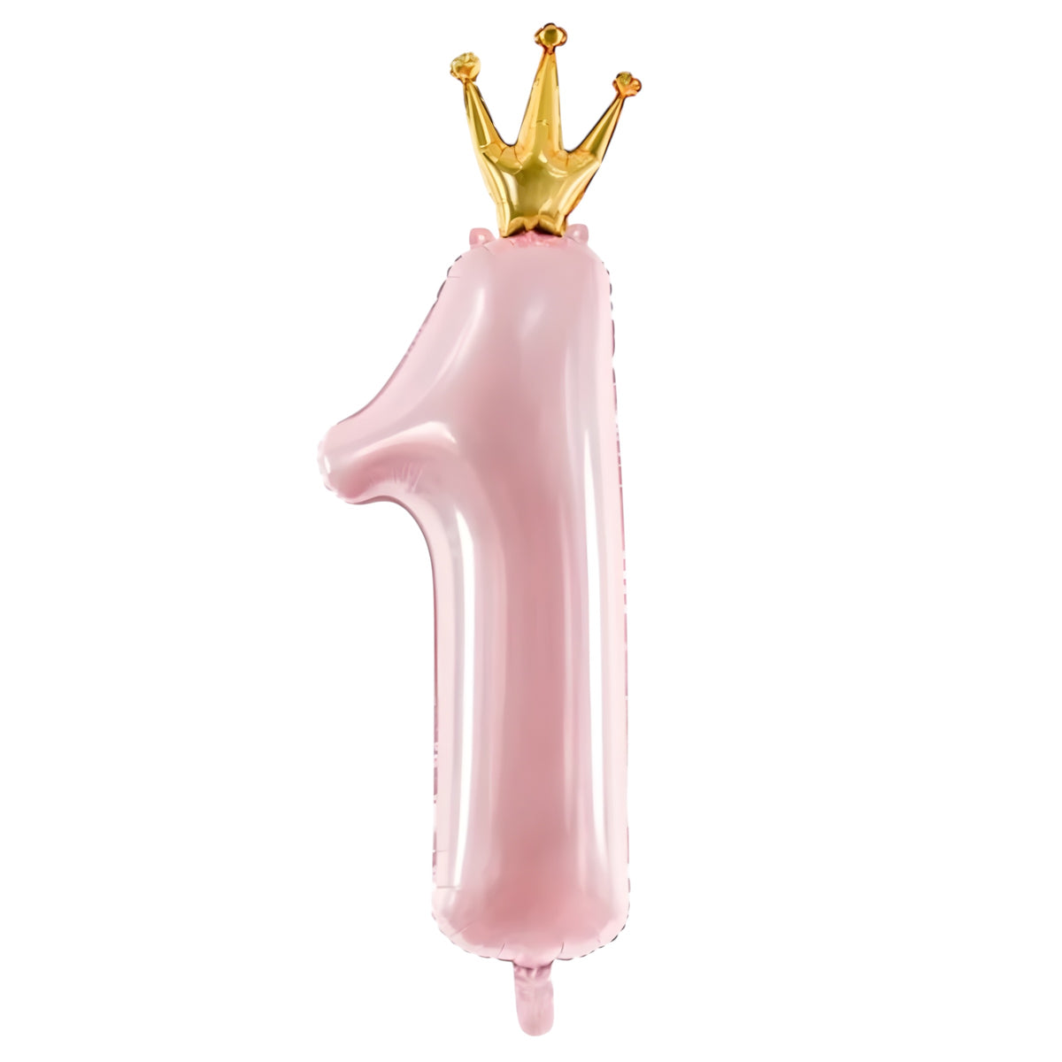 Taçlı Pembe 1 Rakam Folyo Balon