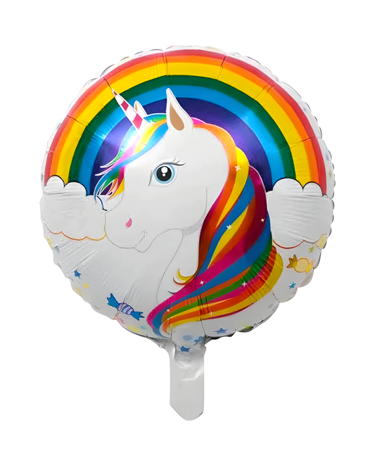 18" Unicorn Yuvarlak Folyo Balon Desen 1