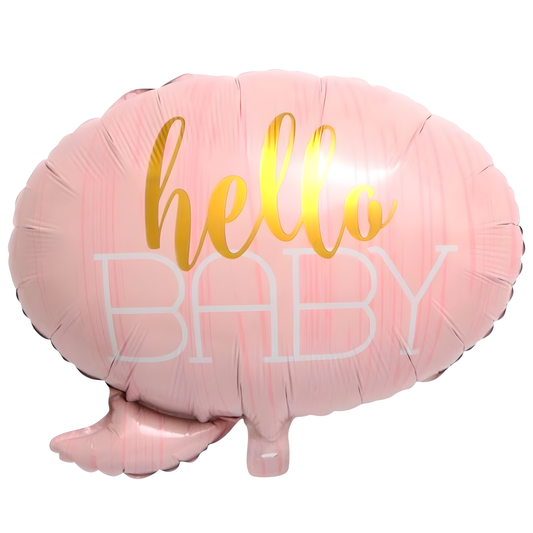 Pembe Hello Baby Folyo Balon