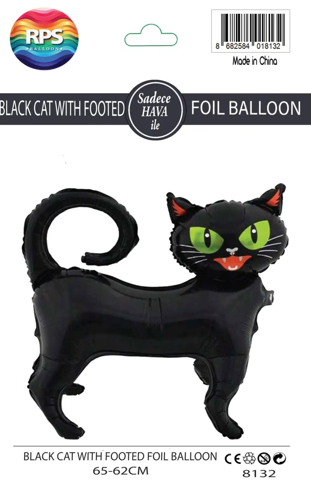 Ayaklı Siyah Kedi Folyo Balon