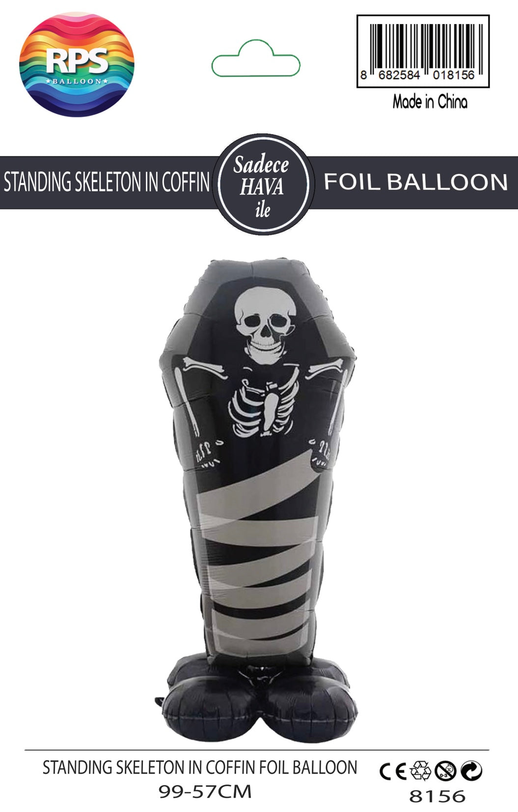 Ayaklı Tabutta İskelet Folyo Balon