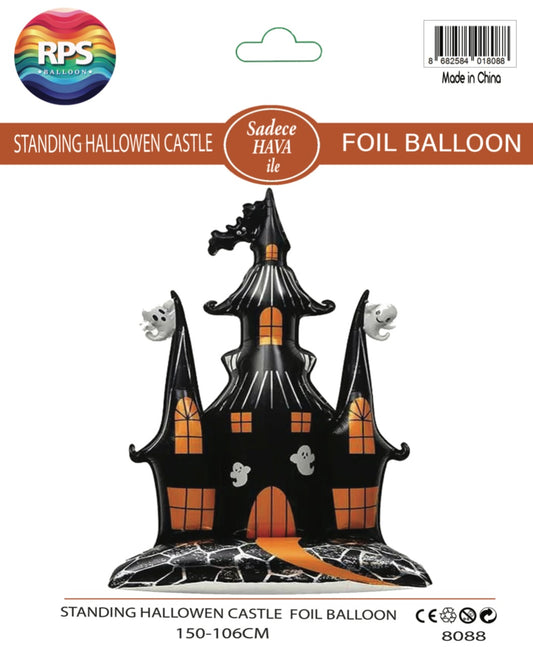 Ayaklı Halloween Şatosu Folyo Balon