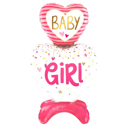 Ayaklı Pembe Baby Girl Folyo Balon