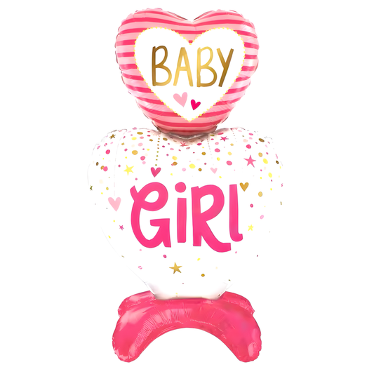 Ayaklı Pembe Baby Girl Folyo Balon