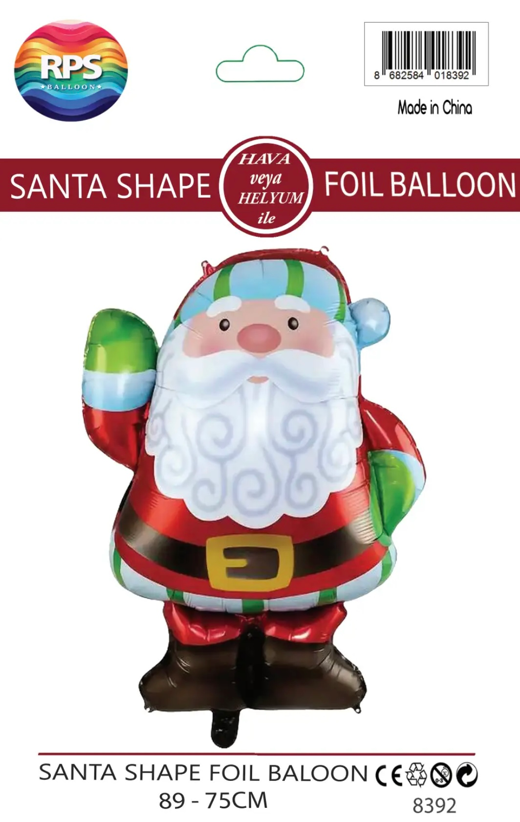 Noel Baba Figür Folyo Balon
