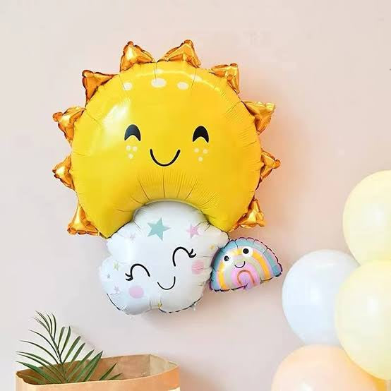 Güneş Bulut Gökkuşağı Folyo Balon