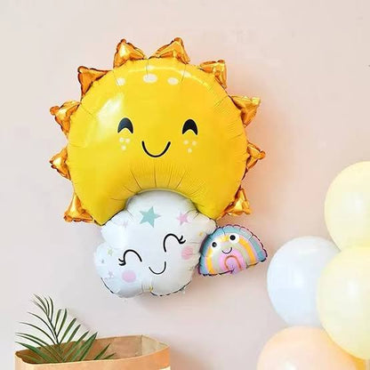Güneş Bulut Gökkuşağı Folyo Balon