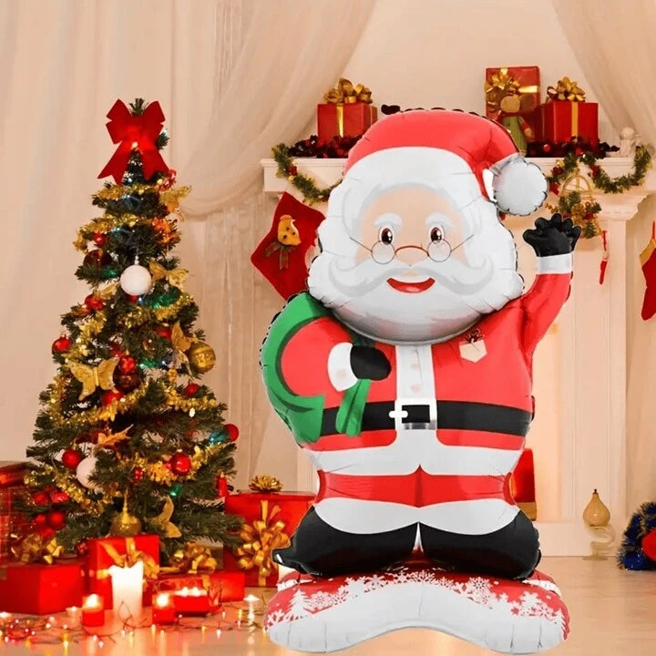 Ayaklı Gözlüklü Noel Baba Folyo Balon