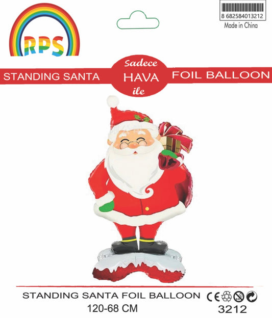 Ayaklı Noel Baba Folyo Balon