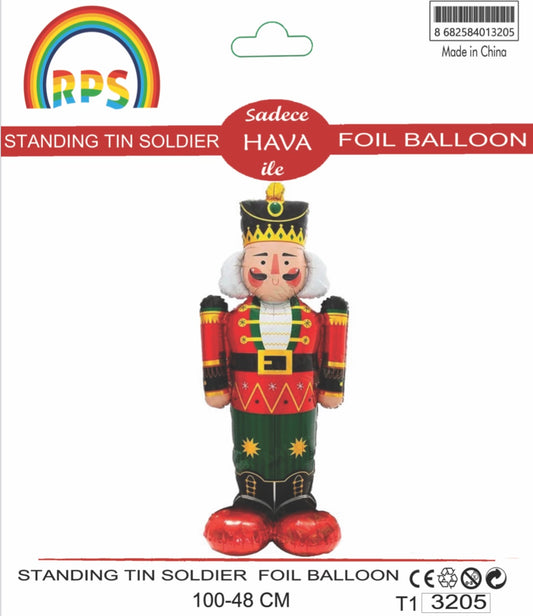 Ayaklı Kırmızı Kurşun Asker Folyo Balon
