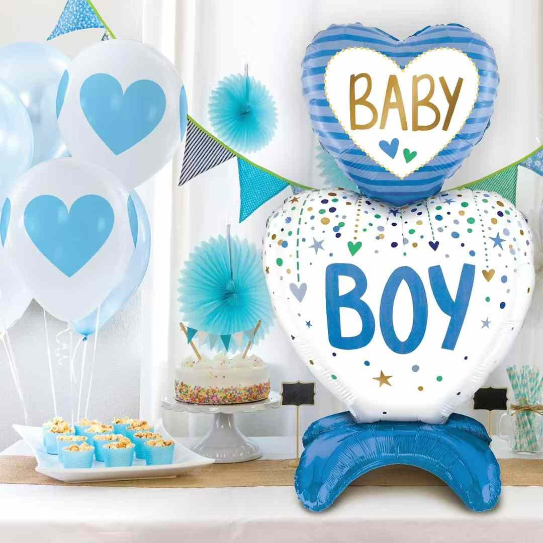 Ayaklı Mavi Baby Boy Folyo Balon