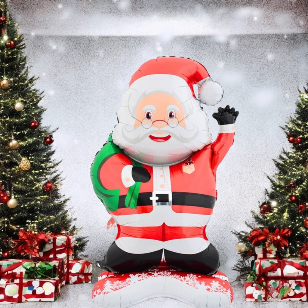 Ayaklı Gözlüklü Noel Baba Folyo Balon