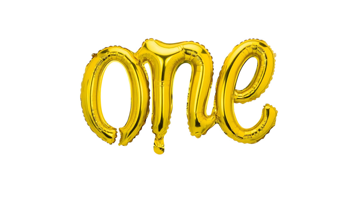 Gold One Birleşik Yazı Folyo Balon