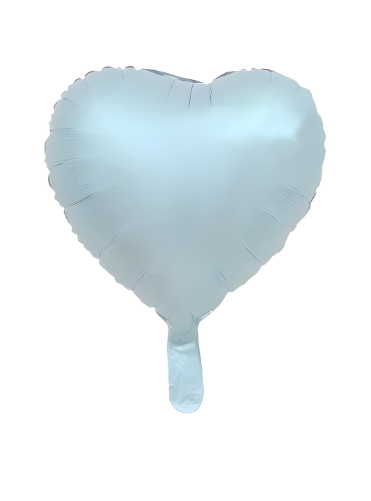 18" Saten Bebek Mavisi Kalp Folyo Balon 50'li Paket
