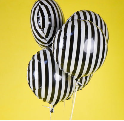 18" Siyah Beyaz Yuvarlak Folyo Balon
