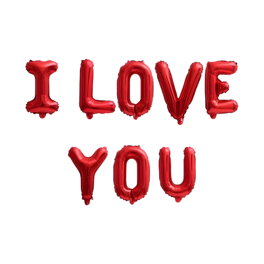 Kırmızı I Love You Yazı Folyo Balon
