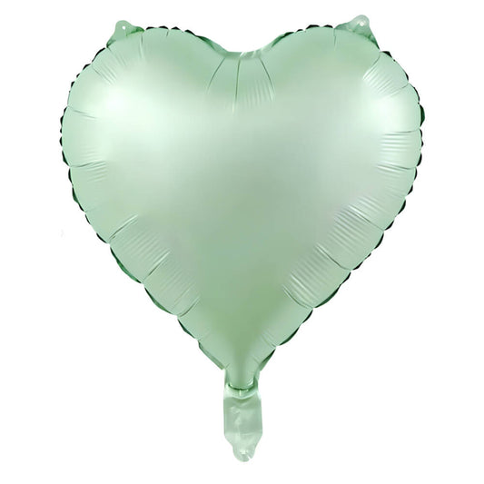 18" Saten Yeşil Kalp Folyo Balon 50'li Paket