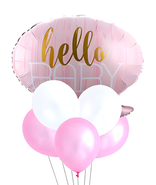Pembe Hello Baby Folyo Balon