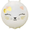Retro Beyaz Kedi Yuvarlak Folyo Balon