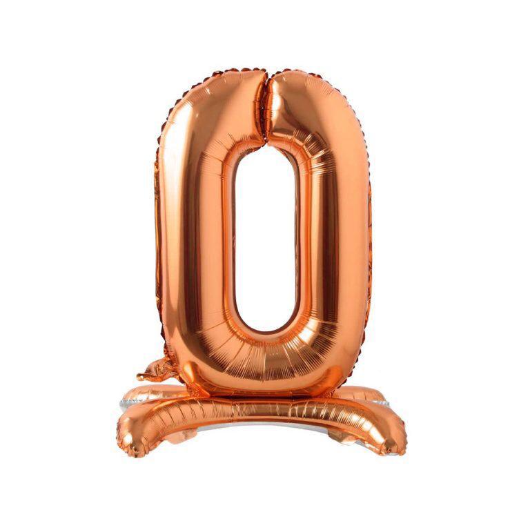 Ayaklı 34" Bronze Rakam Folyo Balon - 0