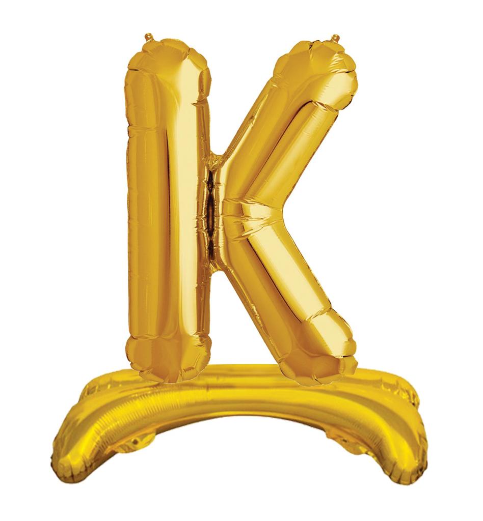 Ayaklı 34" Gold Harf Folyo Balon - K