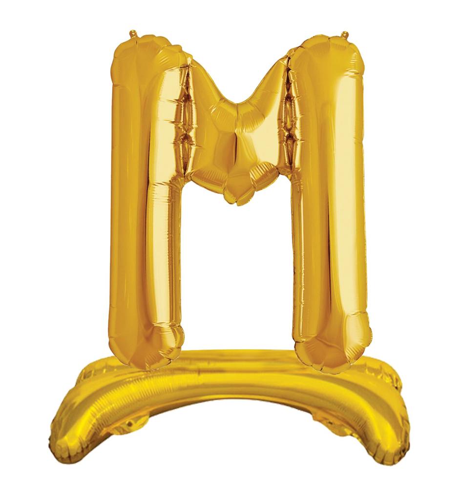 Ayaklı 34" Gold Harf Folyo Balon - M