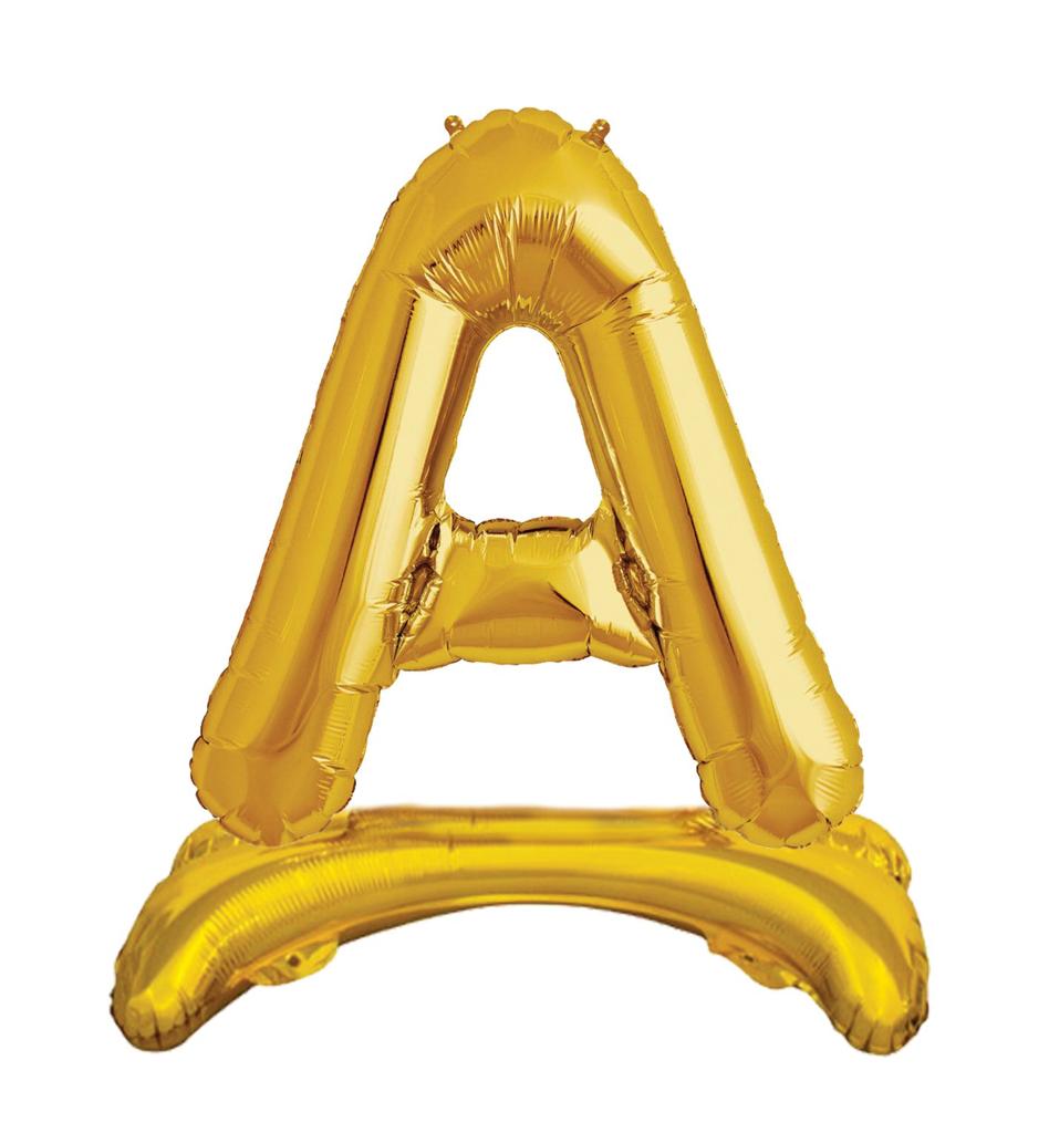 Ayaklı 34" Gold Harf Folyo Balon - A