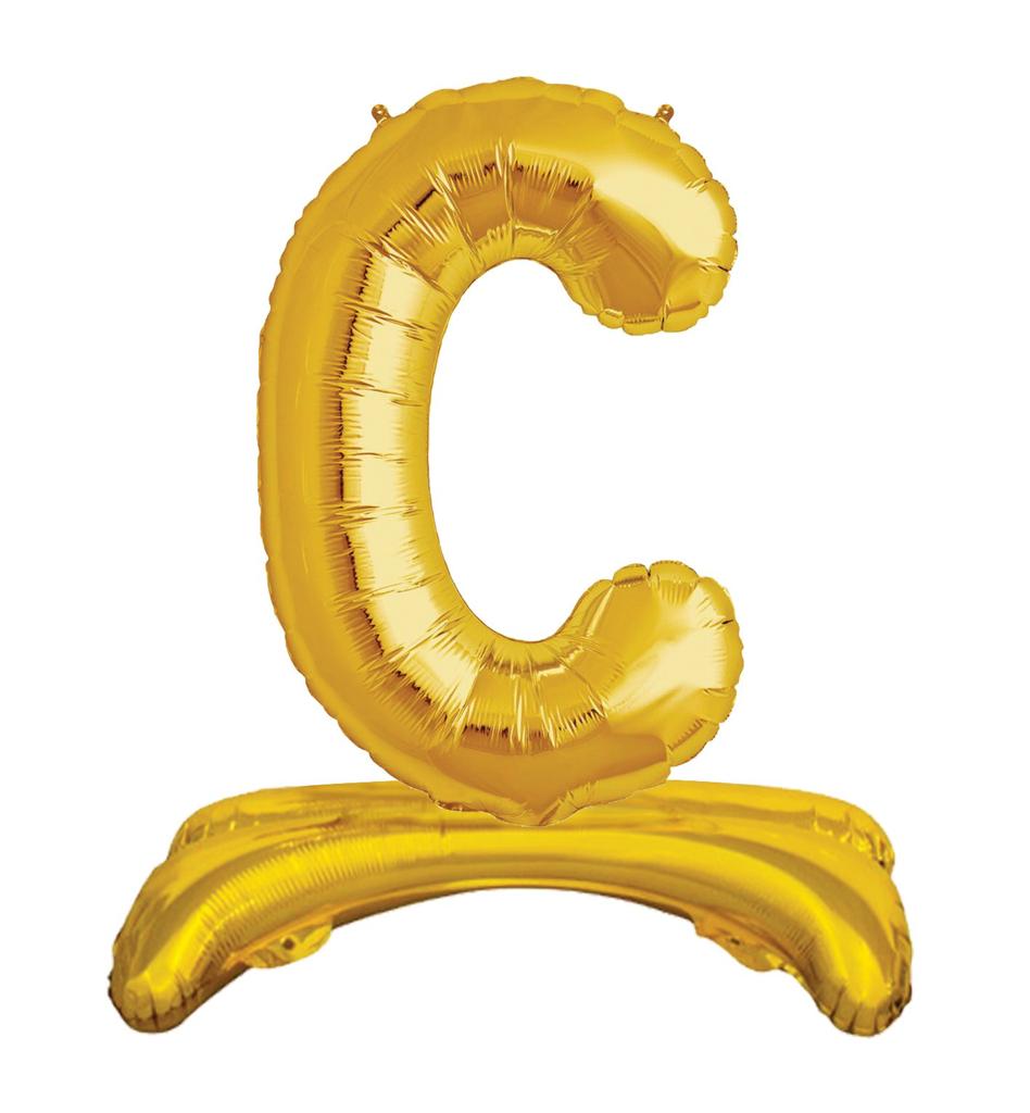 Ayaklı 34" Gold Harf Folyo Balon - C