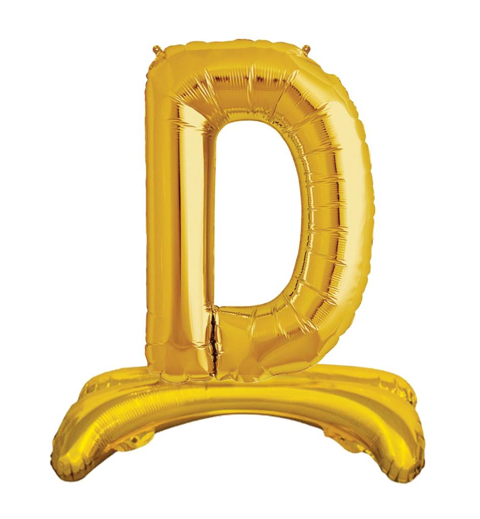 Ayaklı 34" Gold Harf Folyo Balon - D