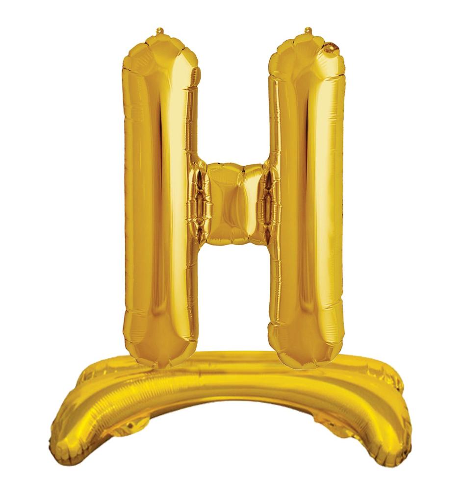 Ayaklı 34" Gold Harf Folyo Balon - H