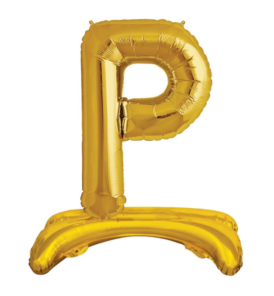 Ayaklı 34" Gold Harf Folyo Balon - P