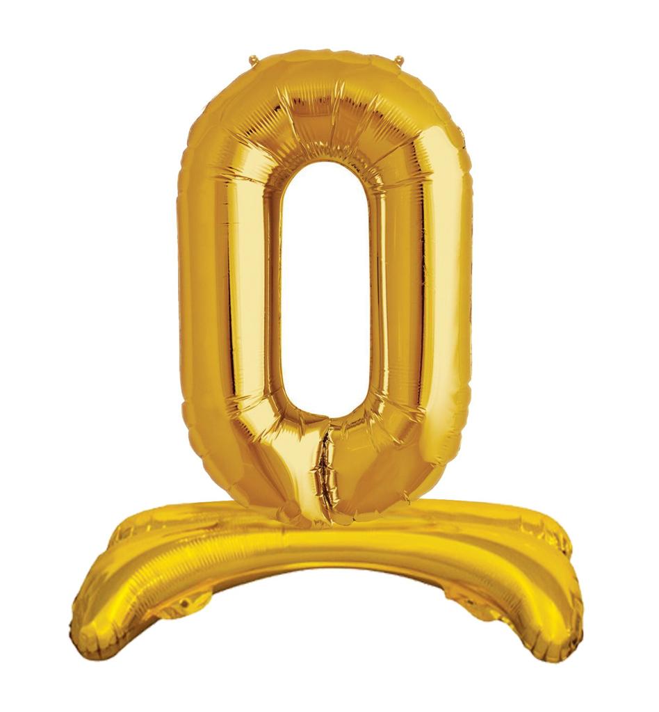 Ayaklı 34" Gold Harf Folyo Balon - O