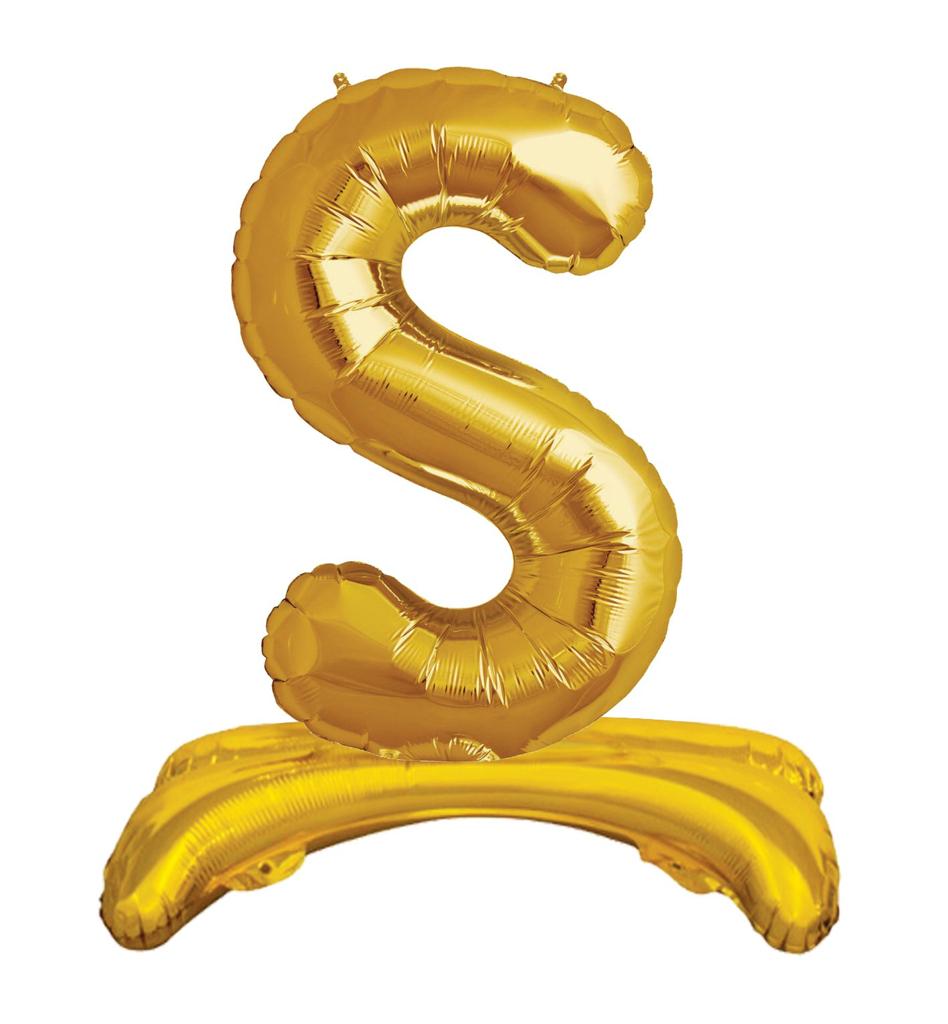 Ayaklı 34" Gold Harf Folyo Balon - S